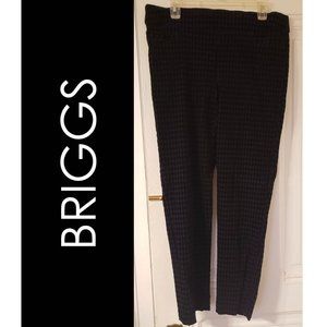 14 Briggs Fitted Black Pants with Velvet Pattern